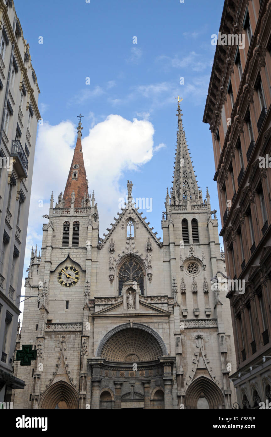 Die Kirche Saint-Nizier in rue de Brest in Lyon City, Frankreich Stockfoto