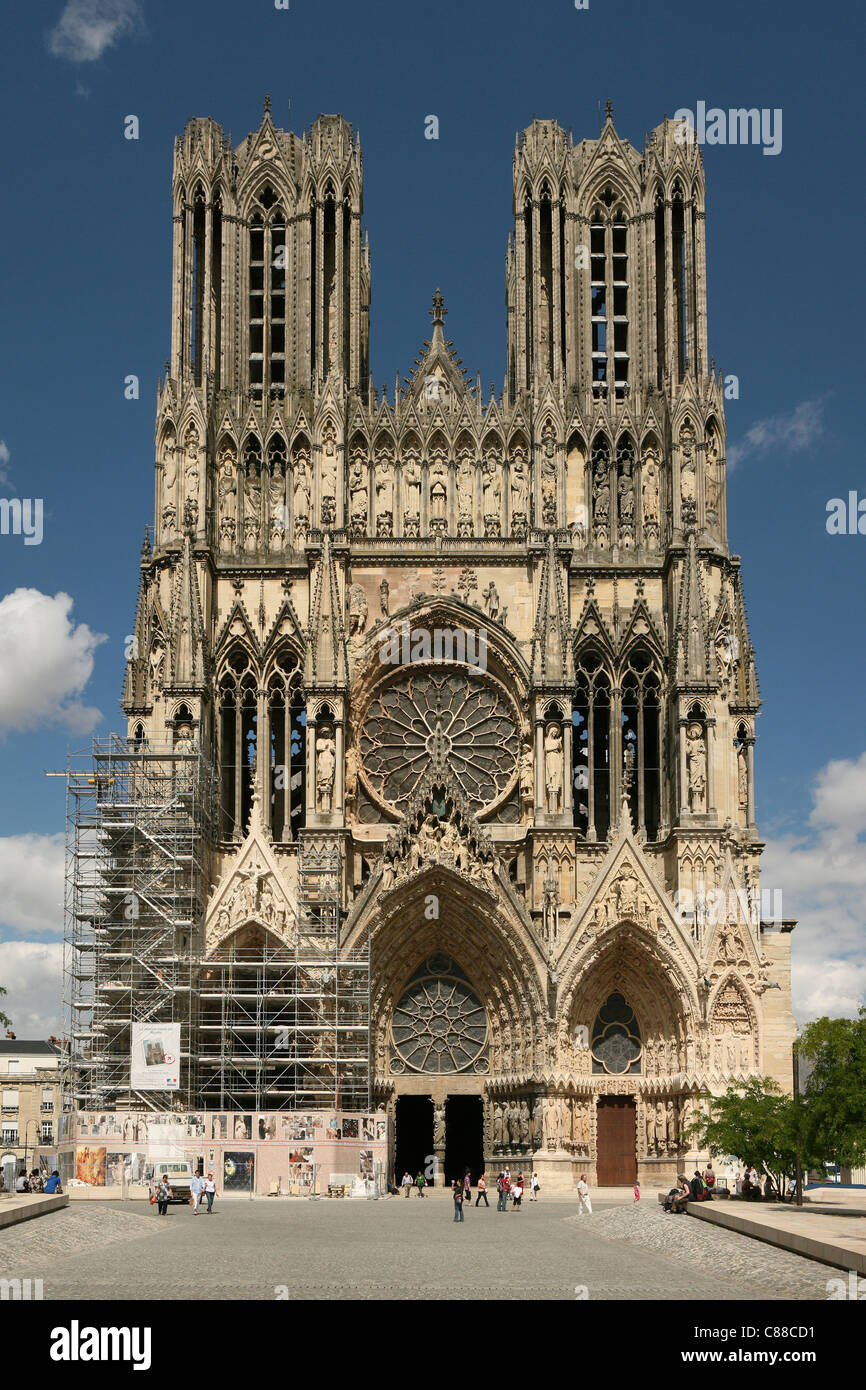 Kathedrale Notre-Dame in Reims, Frankreich. Stockfoto