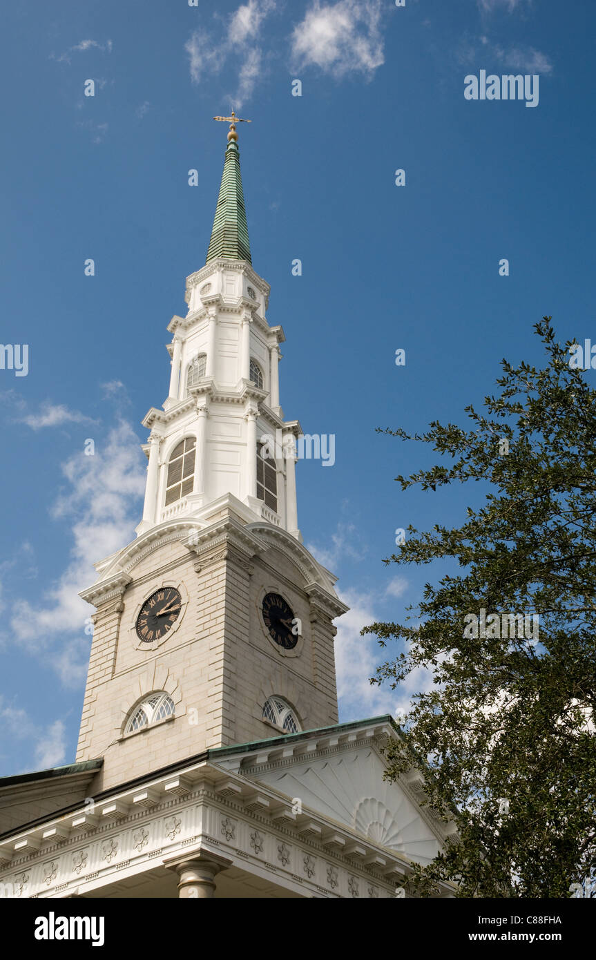 Historische Kirche in Savannah, Georgia. Stockfoto