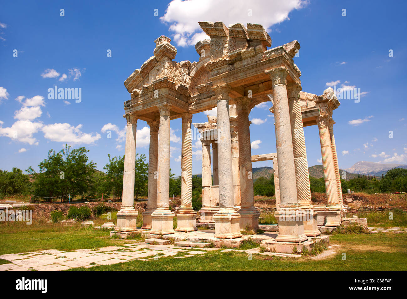 Roman Tetrapylon Tor von Aphrodisias Archäologie Standort Türkei Stockfoto