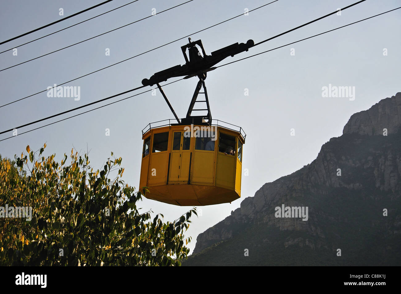 TELEFERIC de Montserrat fahren nach Santa Maria de Montserrat Benediktiner Abtei, Montserrat, Provinz Barcelona, Katalonien, Spanien Stockfoto