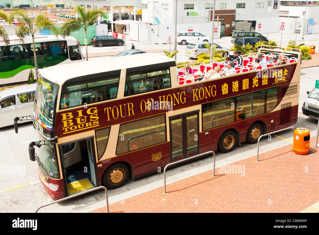 Die Big Bus Tours offene gekrönt Doppel Decker Touristenbus dabei eine Hong Kong China Asien-Tournee Stockfoto
