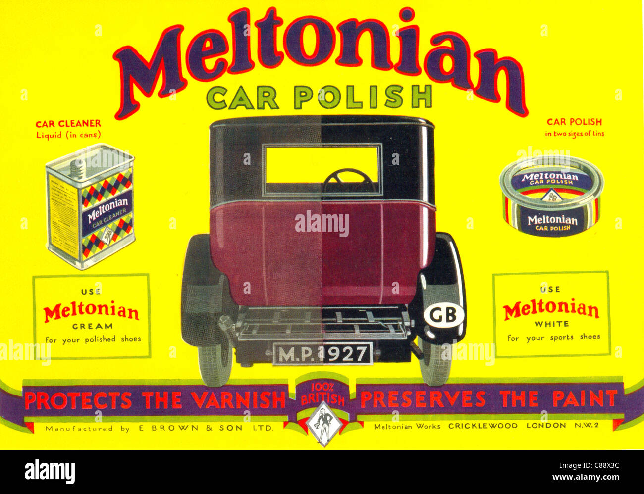 Werbung für Meltonian Autopolitur Stockfoto