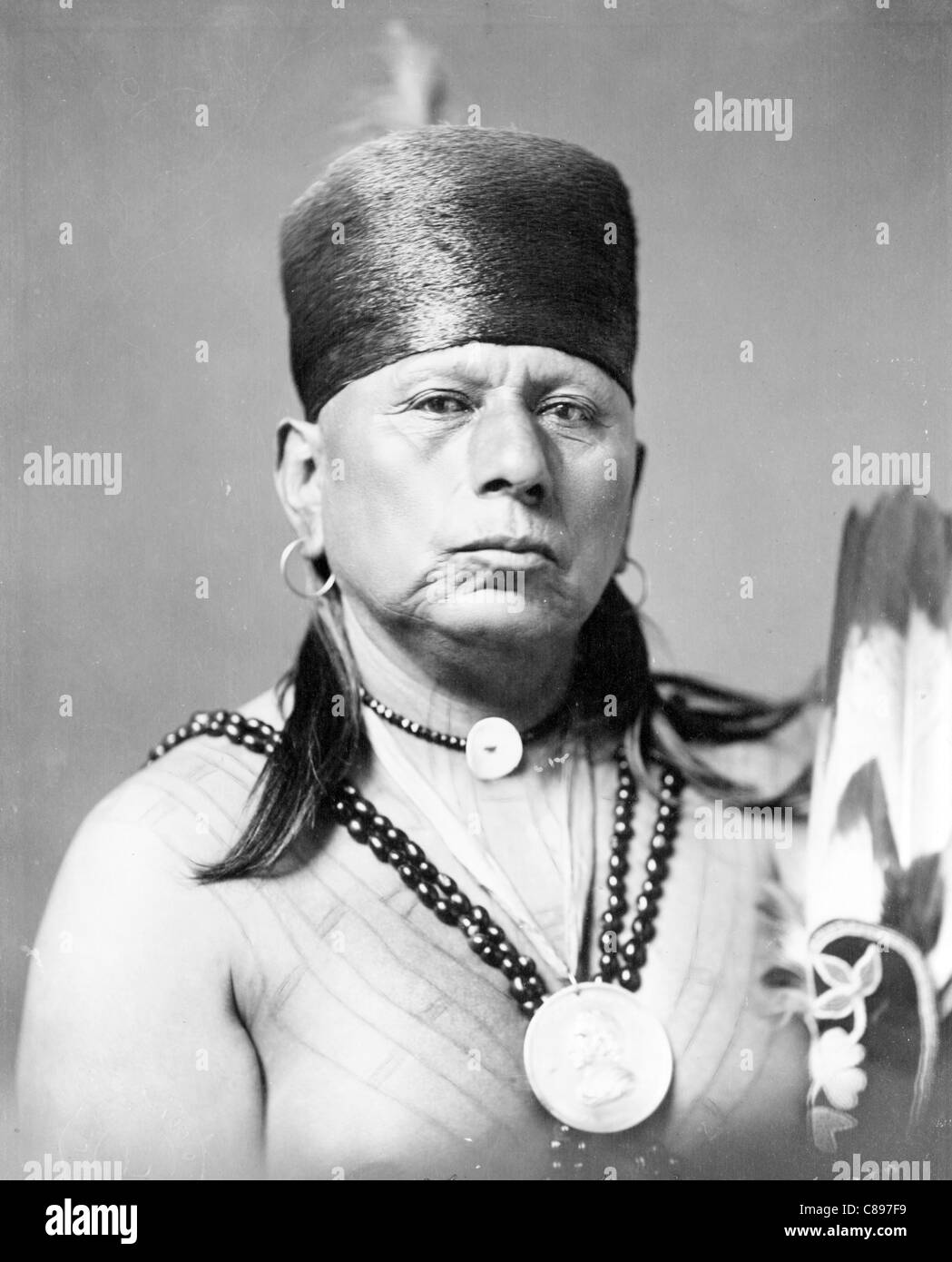 Speckschwarte, Ex-Osage Häuptling, Indianer Stockfoto