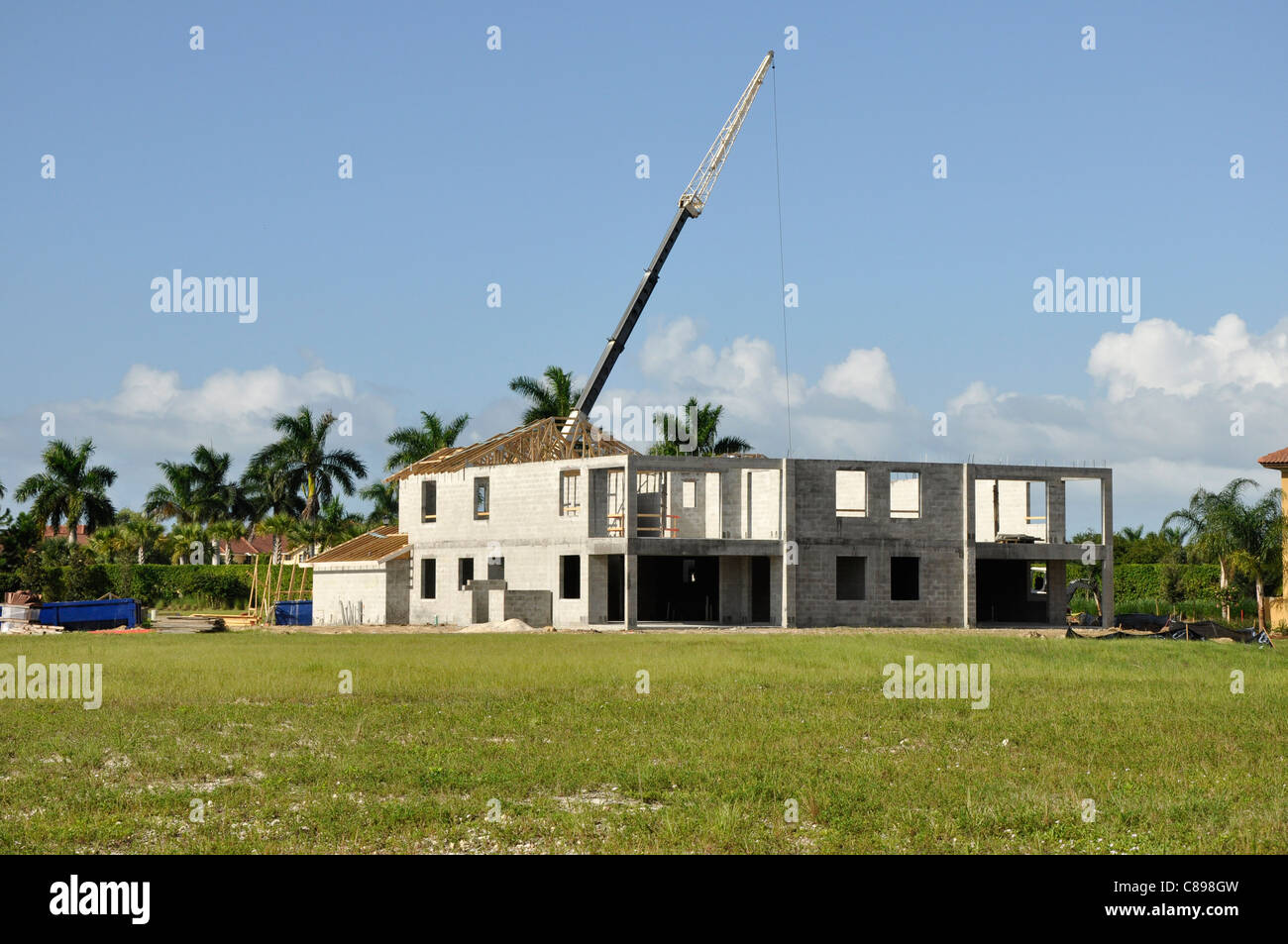 Bau eines großen neuen Hauses Stockfoto