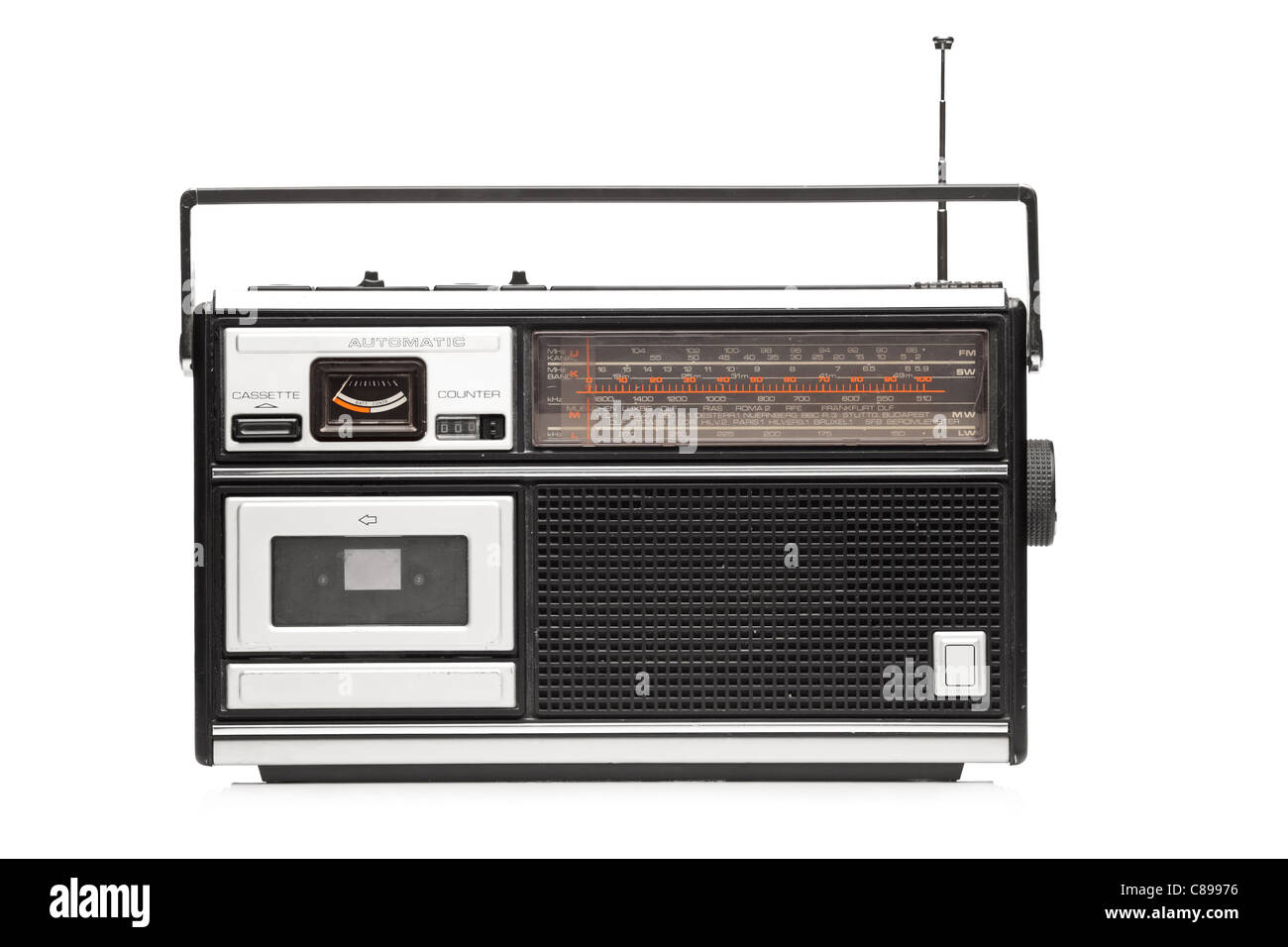 Eine Studioaufnahme von einem Retro-Stil-radio Stockfoto