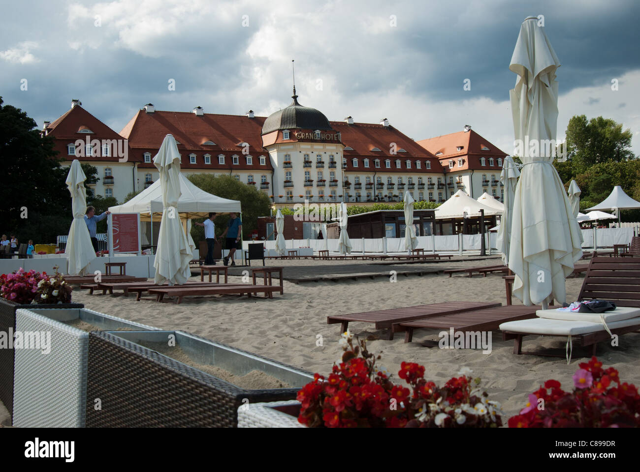 Sopot, Grand Hotel in Sopot Beach Stockfoto