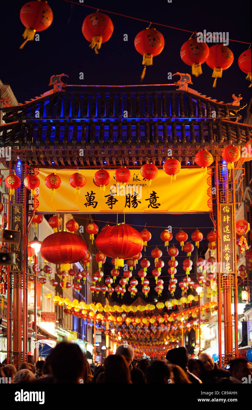 Chinese New Year Dekorationen, China Town, London, England, UK, Europa Stockfoto
