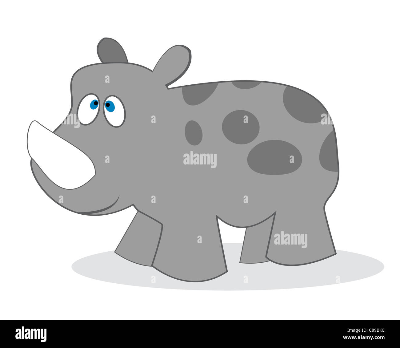 Clip Art Rhino, isoliertes Objekt auf weißem Hintergrund Stockfoto