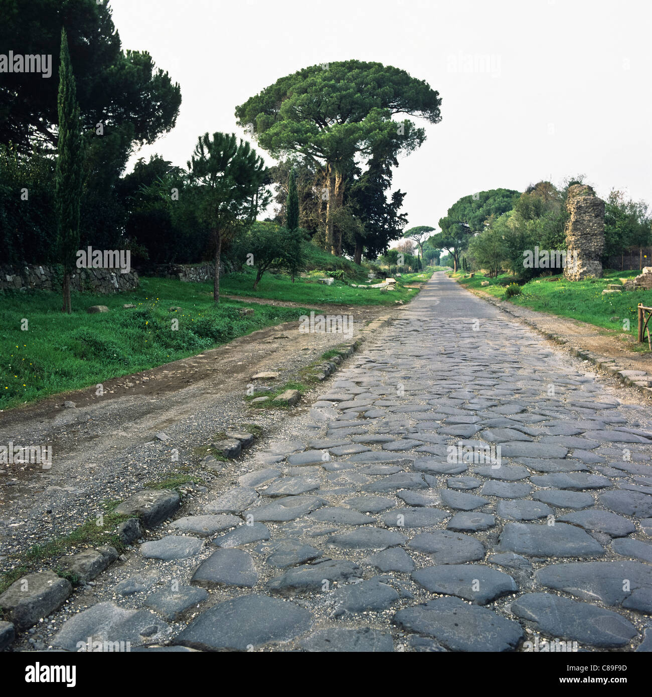 Via Appia Via Appia Antica Straße außerhalb Rom Italien Stockfoto
