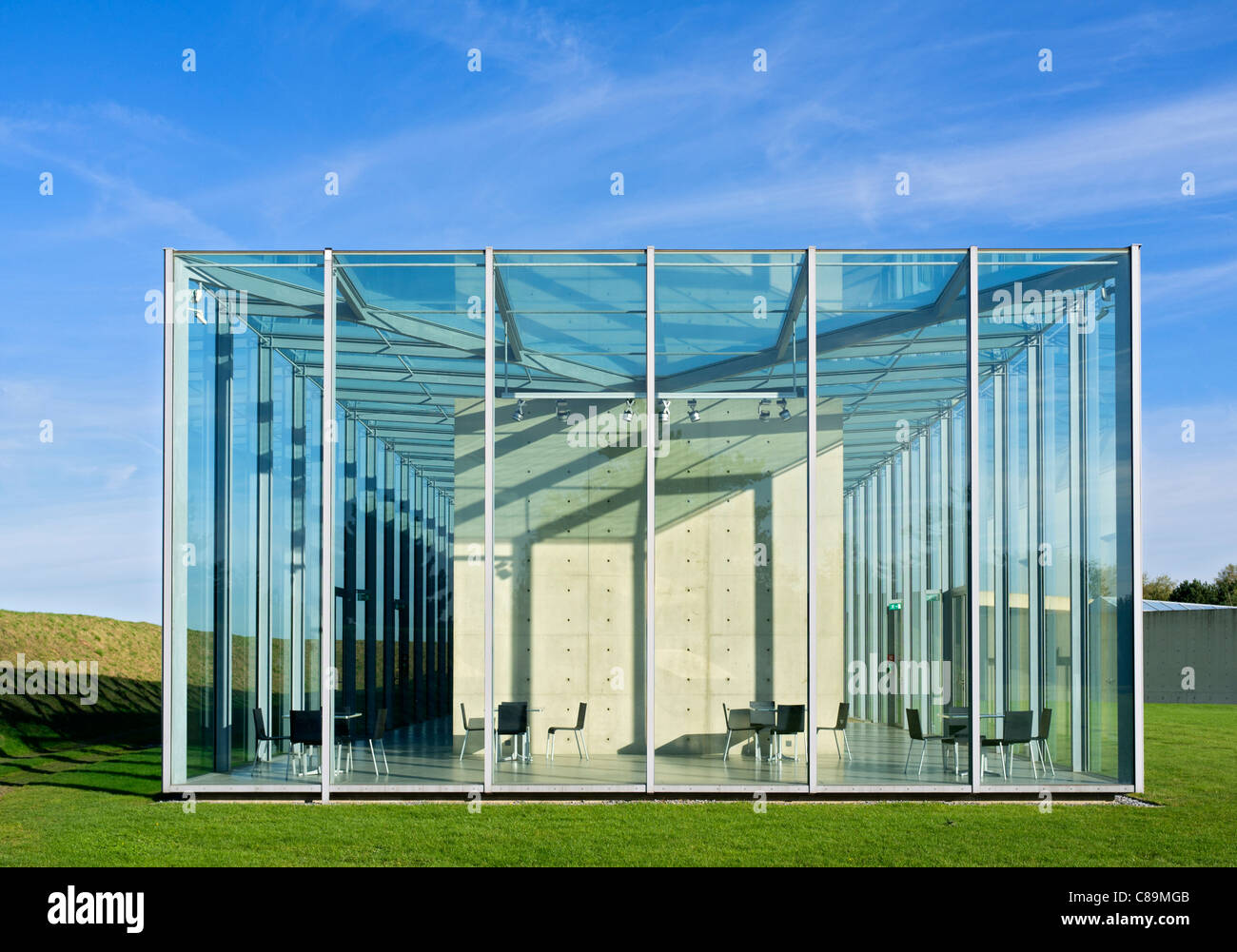 Langen Foundation Kunstmuseum, entworfen von Tadao Ando in Hombroich in Neuss in Deutschland Stockfoto