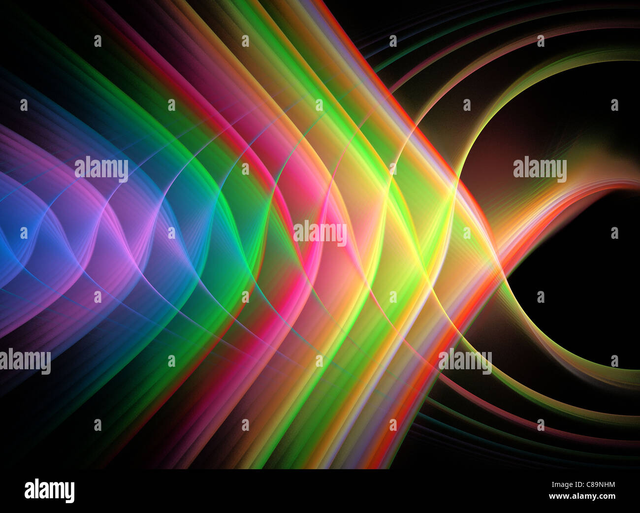 Fraktal-Abbildung von mehreren hellen Farben Stockfoto