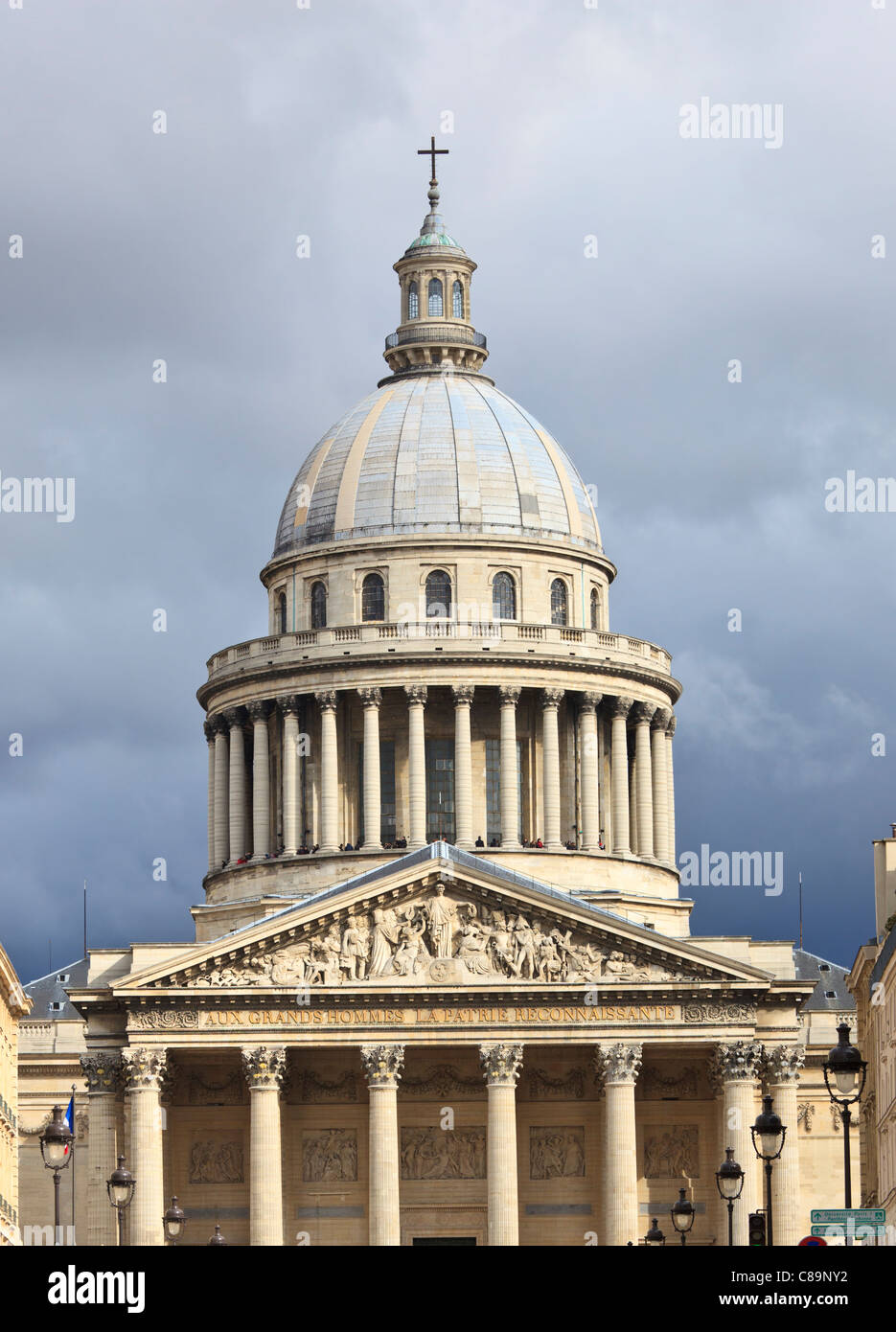 Teleshot eines Fragments des Pantheons, Paris Sehenswürdigkeiten Stockfoto