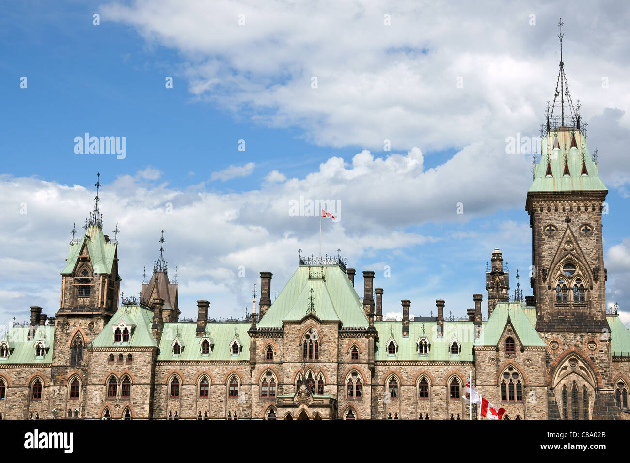 Detail des Parlaments von Kanada-Gebäude in Ottawa Stockfoto