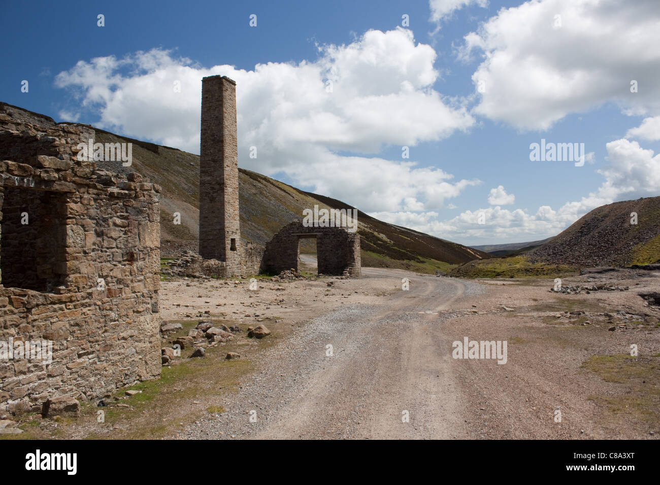 Altes Bergwerk arbeiten in harte Ebene Gill, über Hingabe Brücke zwischen Swaledale und Arkengarthdale Stockfoto