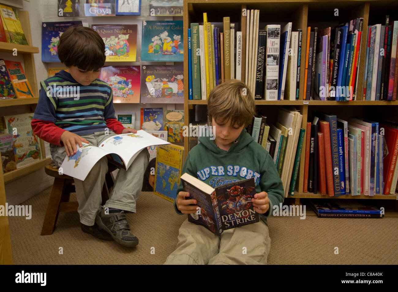 Die Buchhandlung. Llanidloes, Powys, Mid Wales, UK Stockfoto