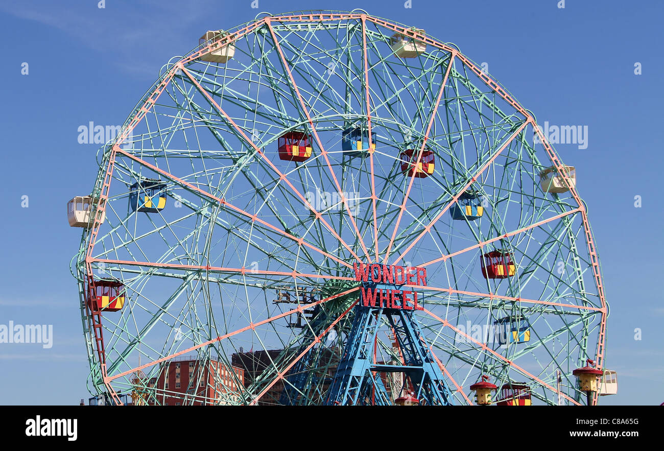 Wonder Wheel auf Coney Island Stockfoto