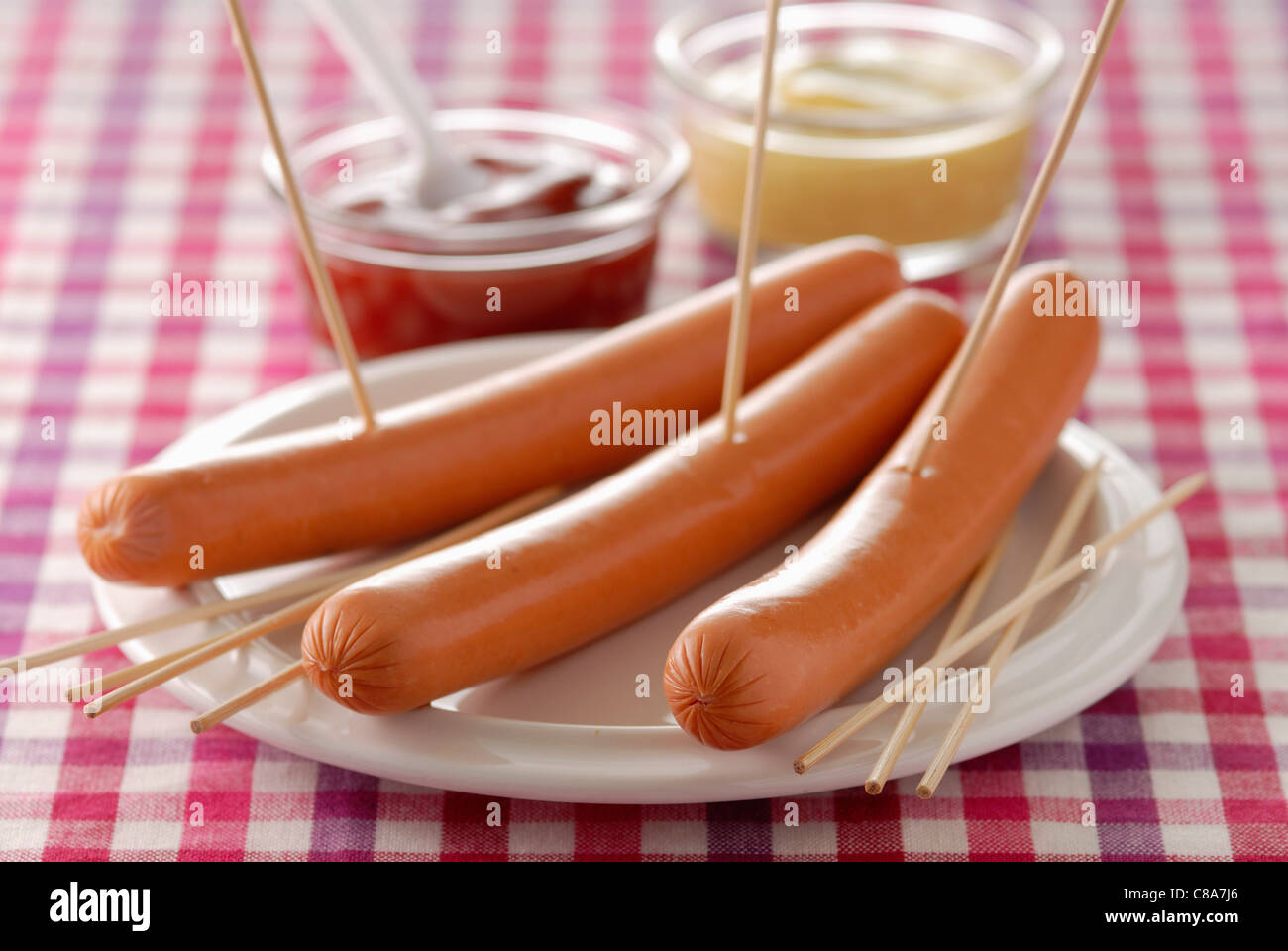 Für Hot Dog Würstchen Stockfoto