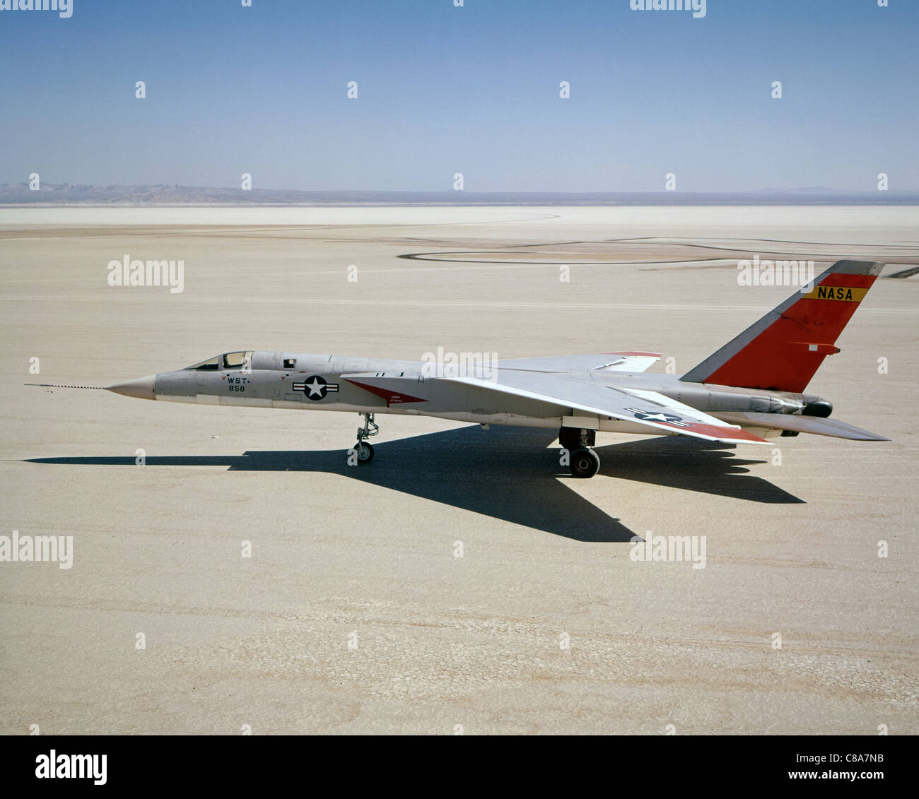 Eine North American Aviation A-5A Vigilante kam aus dem Naval Air Test Center in Patuxent River, MD, Stockfoto