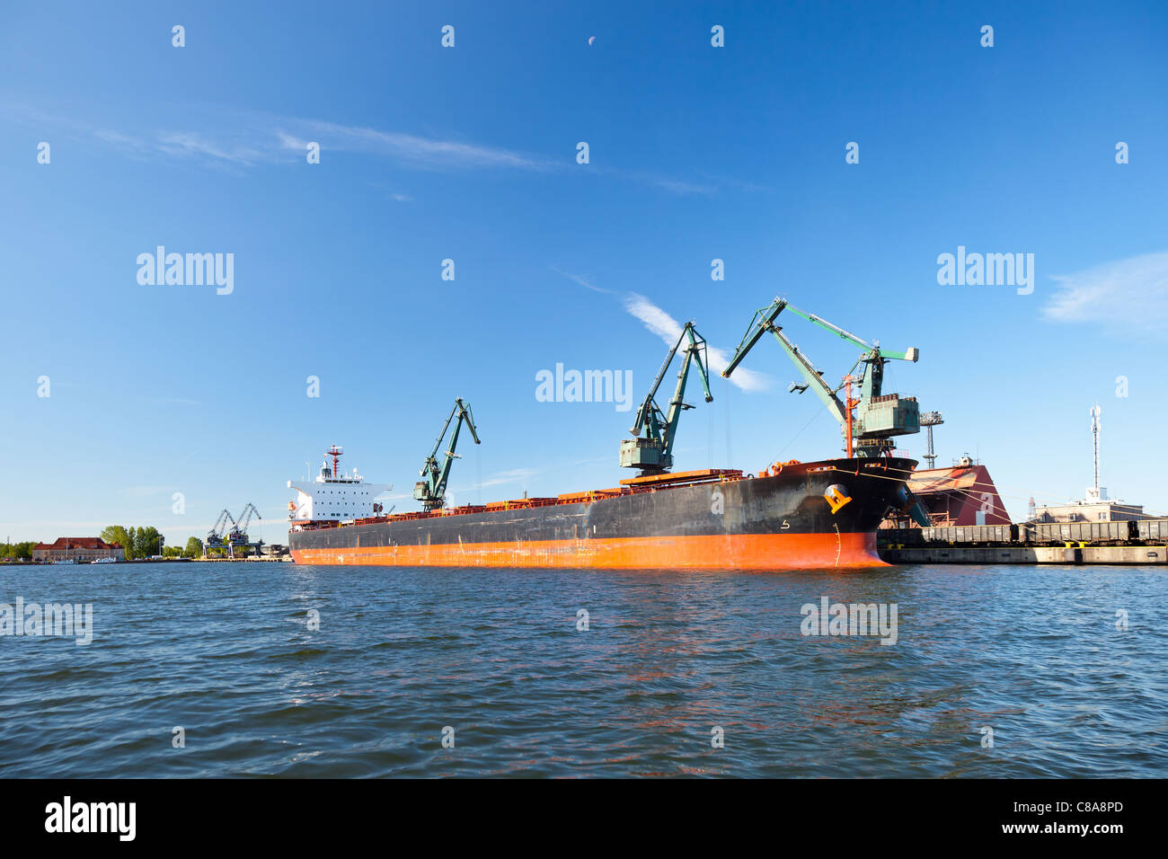 Kohlenstoff-Kai im Hafen von Danzig, Polen. Stockfoto