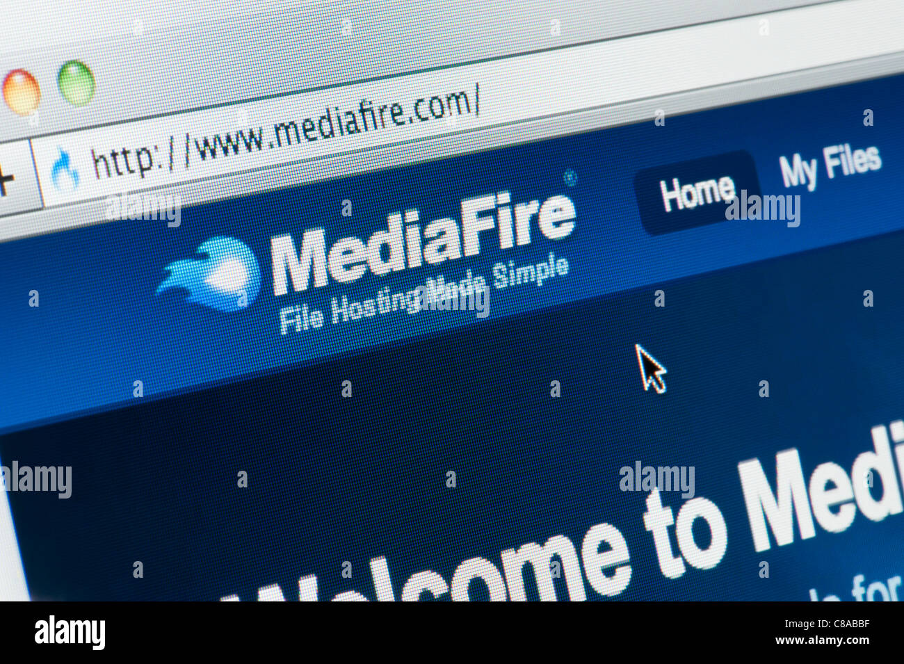Nahaufnahme von MediaFire-Logo auf ihrer Website gesehen. (Nur zur redaktionellen Verwendung: print, TV, e-Book und redaktionelle Webseite). Stockfoto