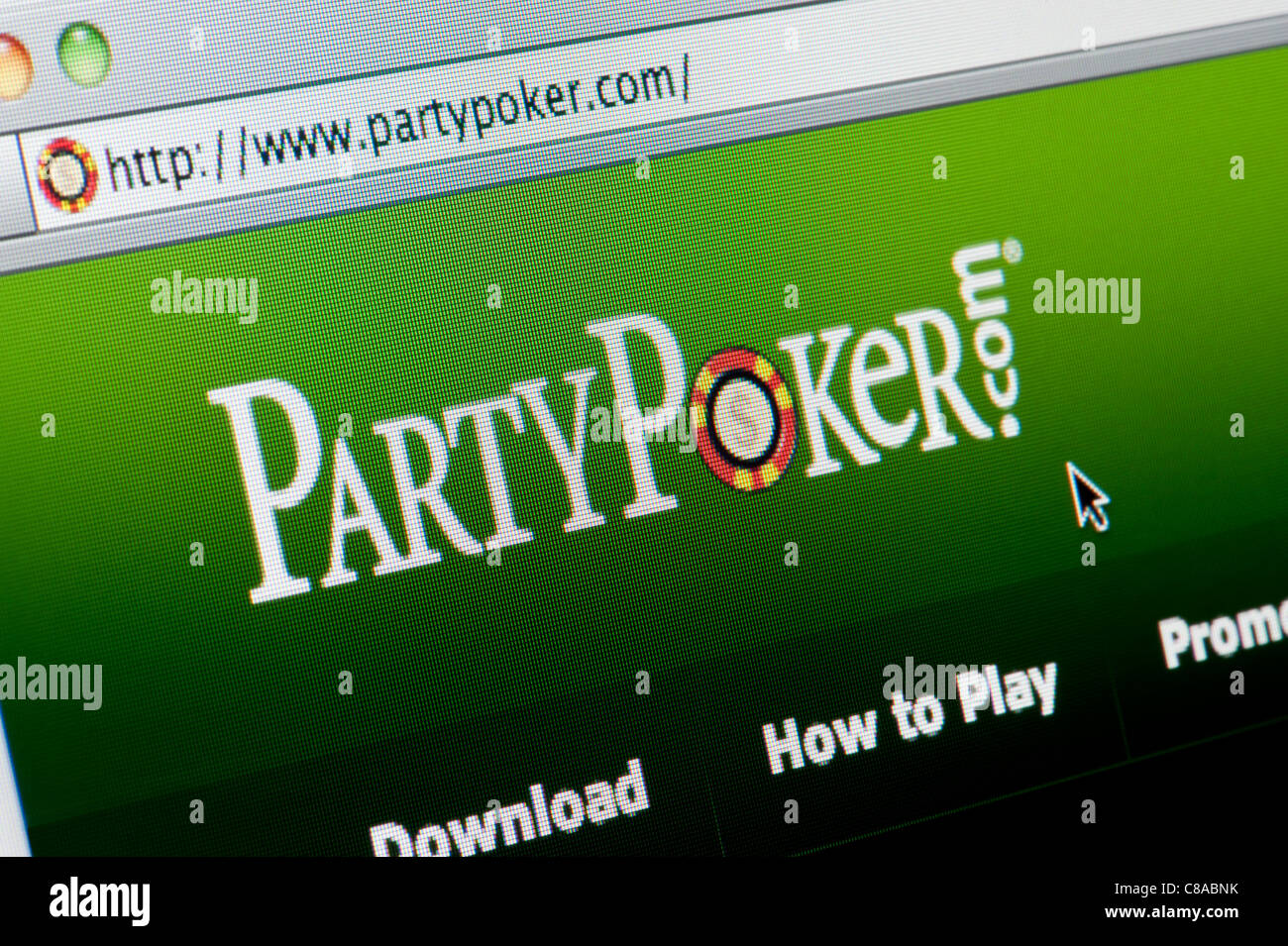 Nahaufnahme von Party Poker Logo wie auf ihrer Website zu sehen. (Nur zur redaktionellen Verwendung: print, TV, e-Book und redaktionelle Webseite). Stockfoto