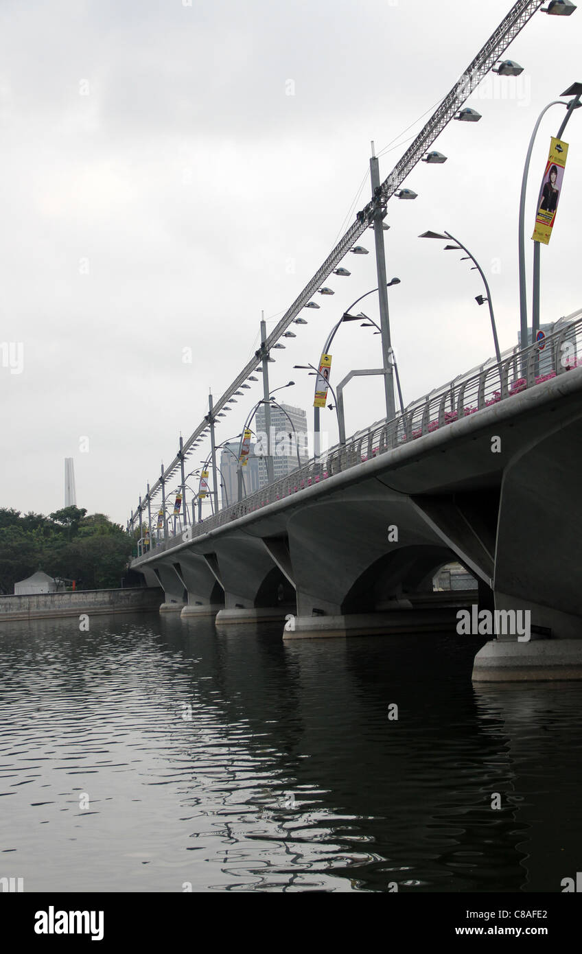 Esplanade Bridge, Singapur Stockfoto