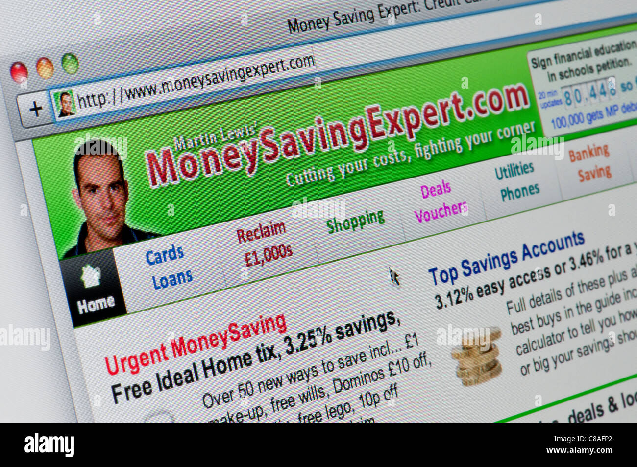 Nahaufnahme von dem Geld sparen Expert-Logo wie auf ihrer Website zu sehen. (Nur zur redaktionellen Verwendung: print, TV, e-Book und redaktionelle Webseite). Stockfoto
