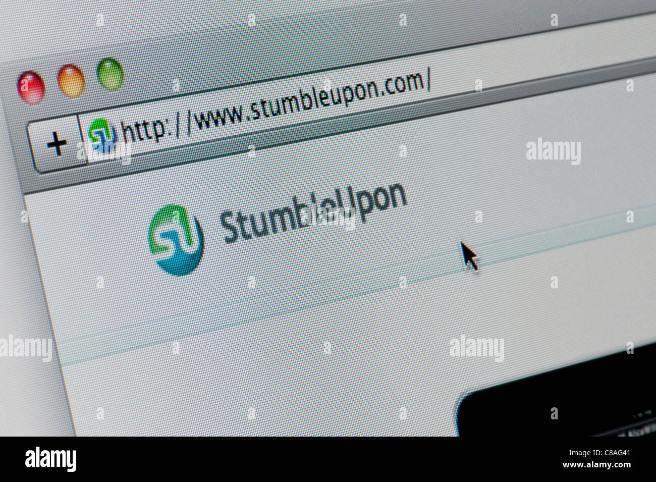 Nahaufnahme von StumbleUpon Logo wie auf ihrer Website zu sehen. (Nur zur redaktionellen Verwendung: print, TV, e-Book und redaktionelle Webseite). Stockfoto