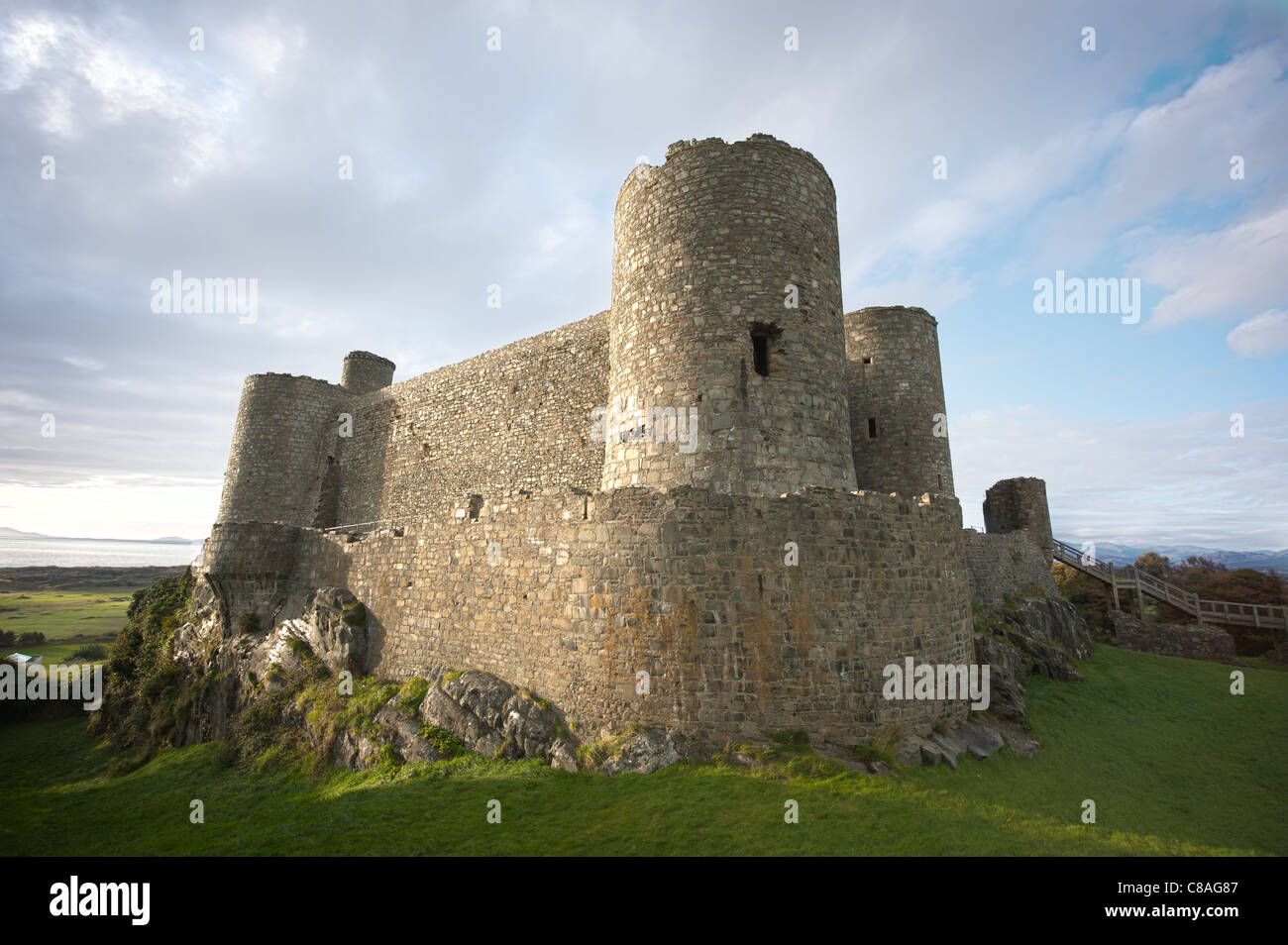 Harlech Castle befindet sich in Gwynedd, Wales. Von freundlichen Edward i. gebaut. Stockfoto