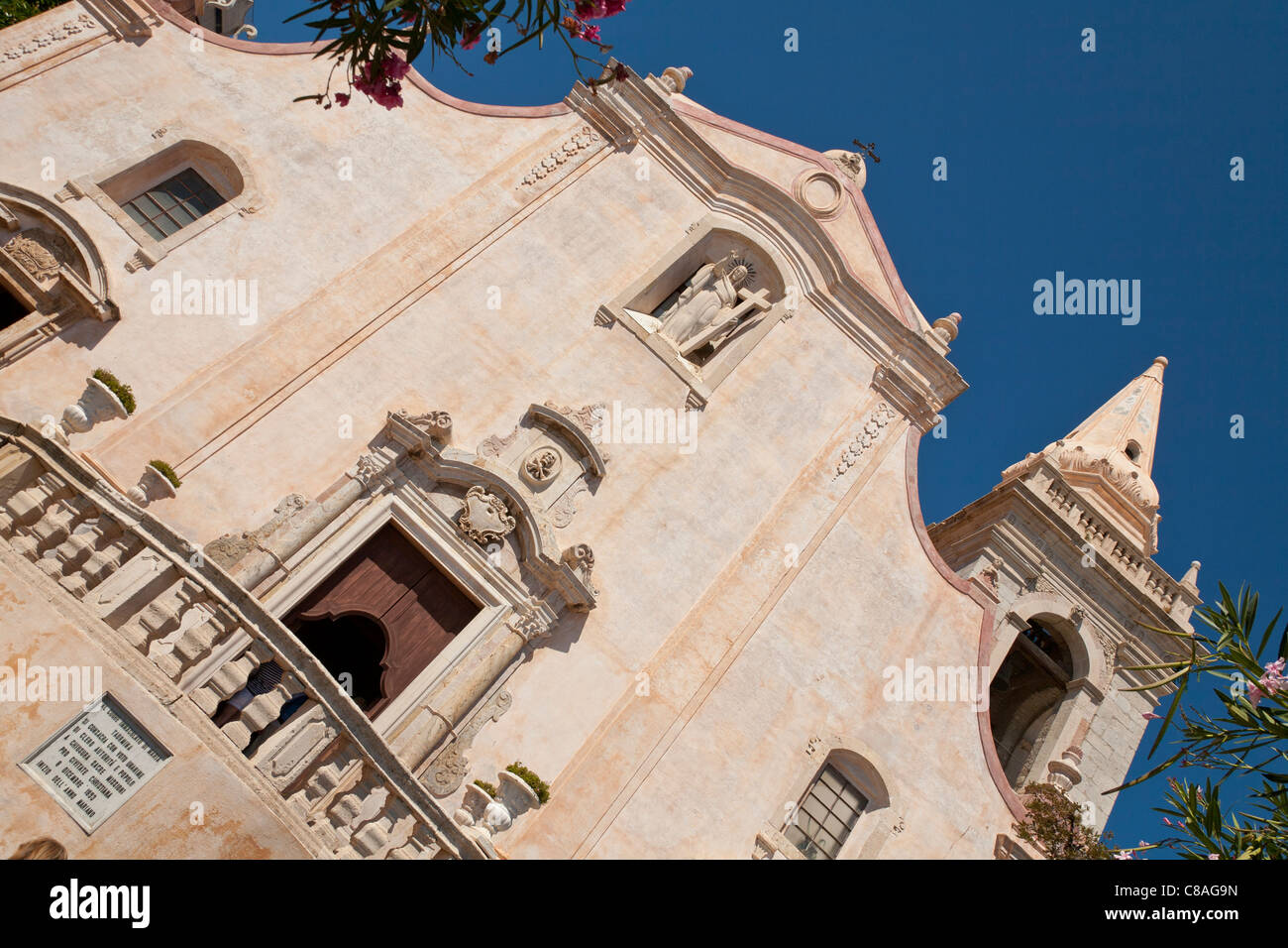 San Giuseppe Church, Piazza IX Aprile, Taormina, Sizilien, Italien Stockfoto