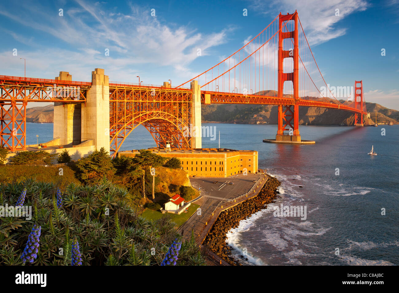 Am frühen Morgen Blick auf die Golden Gate Bridge, San Francisco Kalifornien, USA Stockfoto