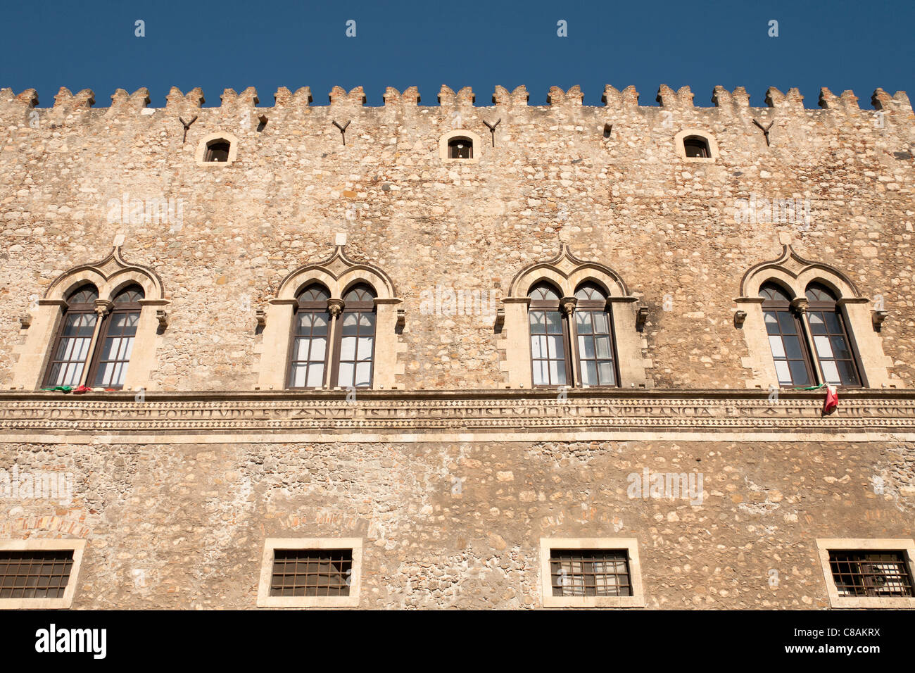 Palazzo Corvaja, Gehäuse Museo Di Arte e Tradizione Popolari, Taormina, Sizilien, Italien Stockfoto