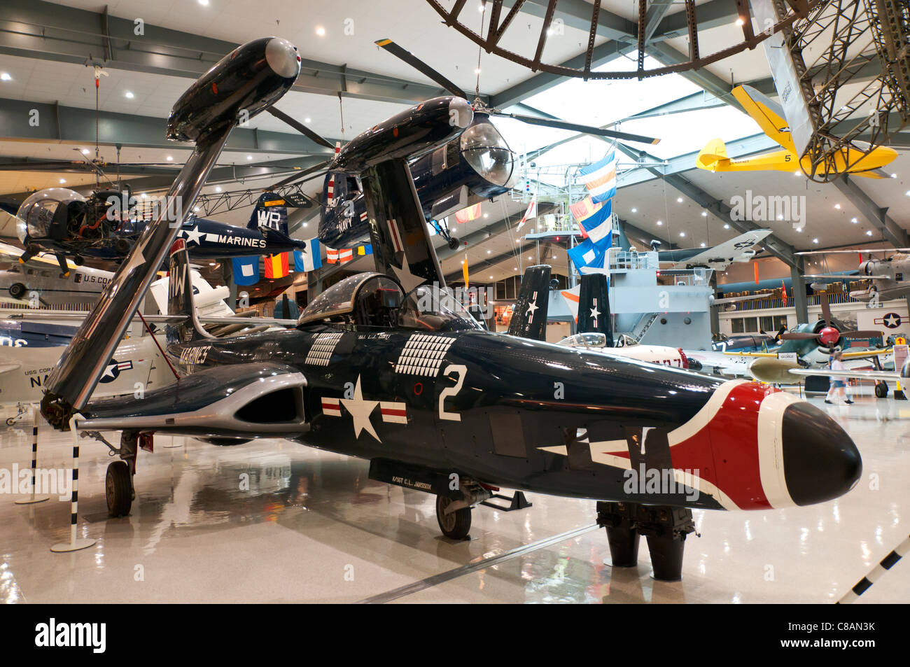 Florida, Pensacola, Nabel Aviation Nationalmuseum F2H - 2P "Banshee" Stockfoto