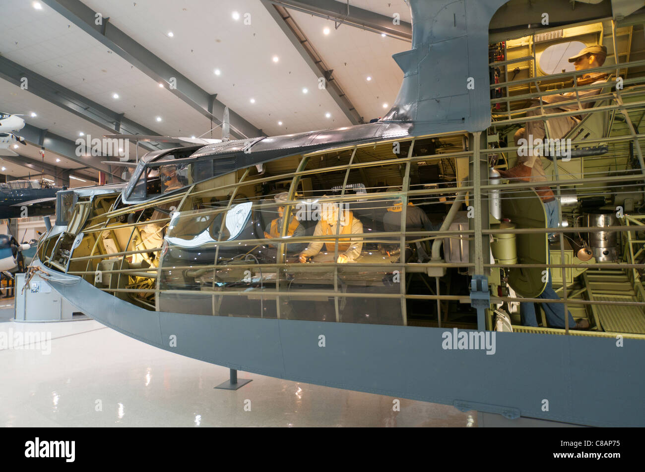 Pensacola, Florida National Naval Aviation Museum, PBY-5 "Catalina" Boot Cutaway, WWII Patrouille Flugzeug fliegen Stockfoto