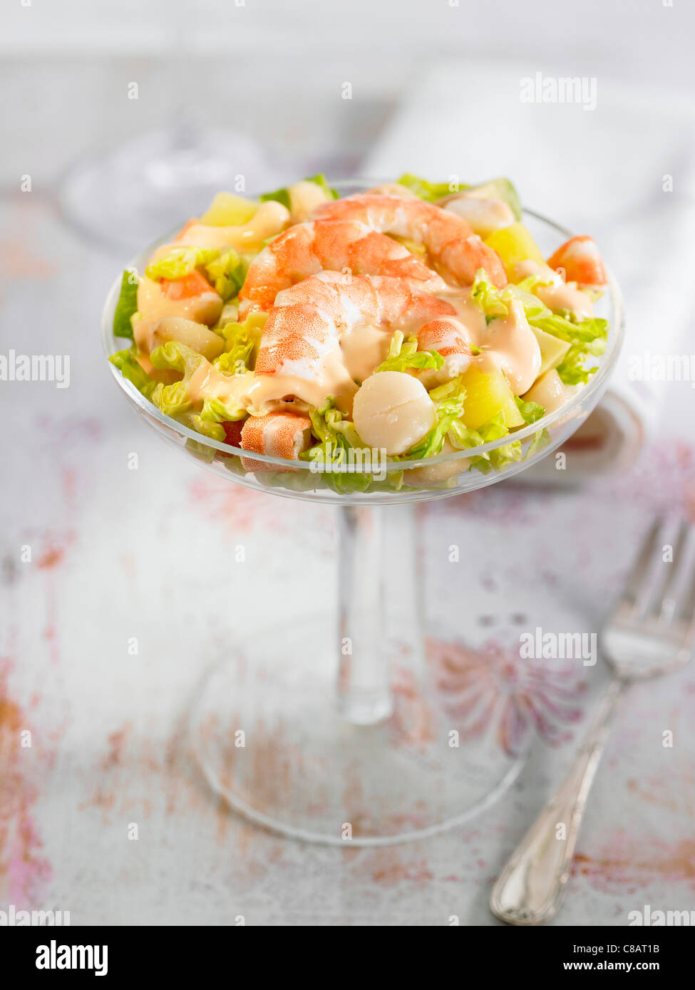 Shrimps-Salat Stockfoto