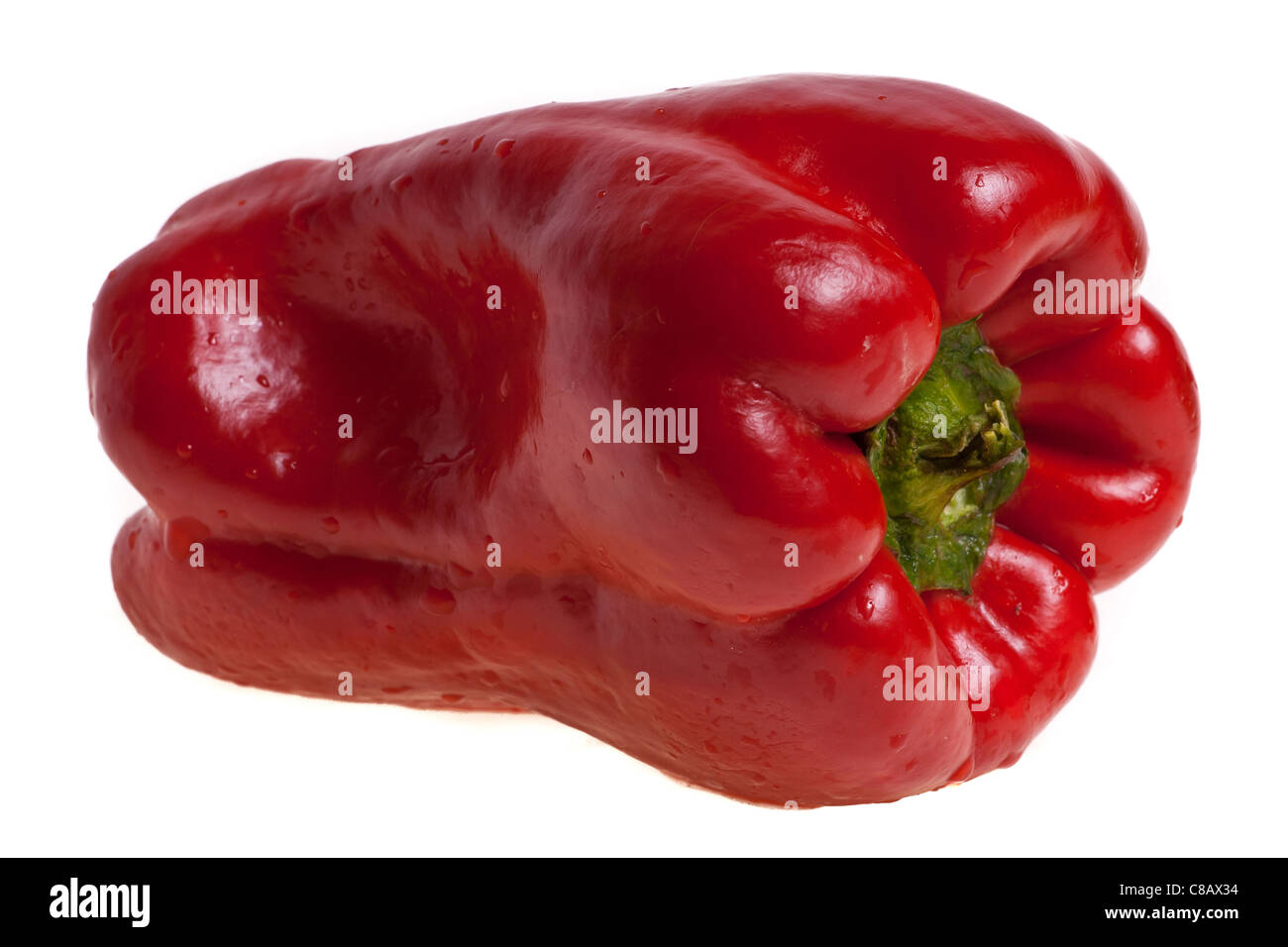 Biologische Paprika isoliert auf weißem Hintergrund Stockfoto