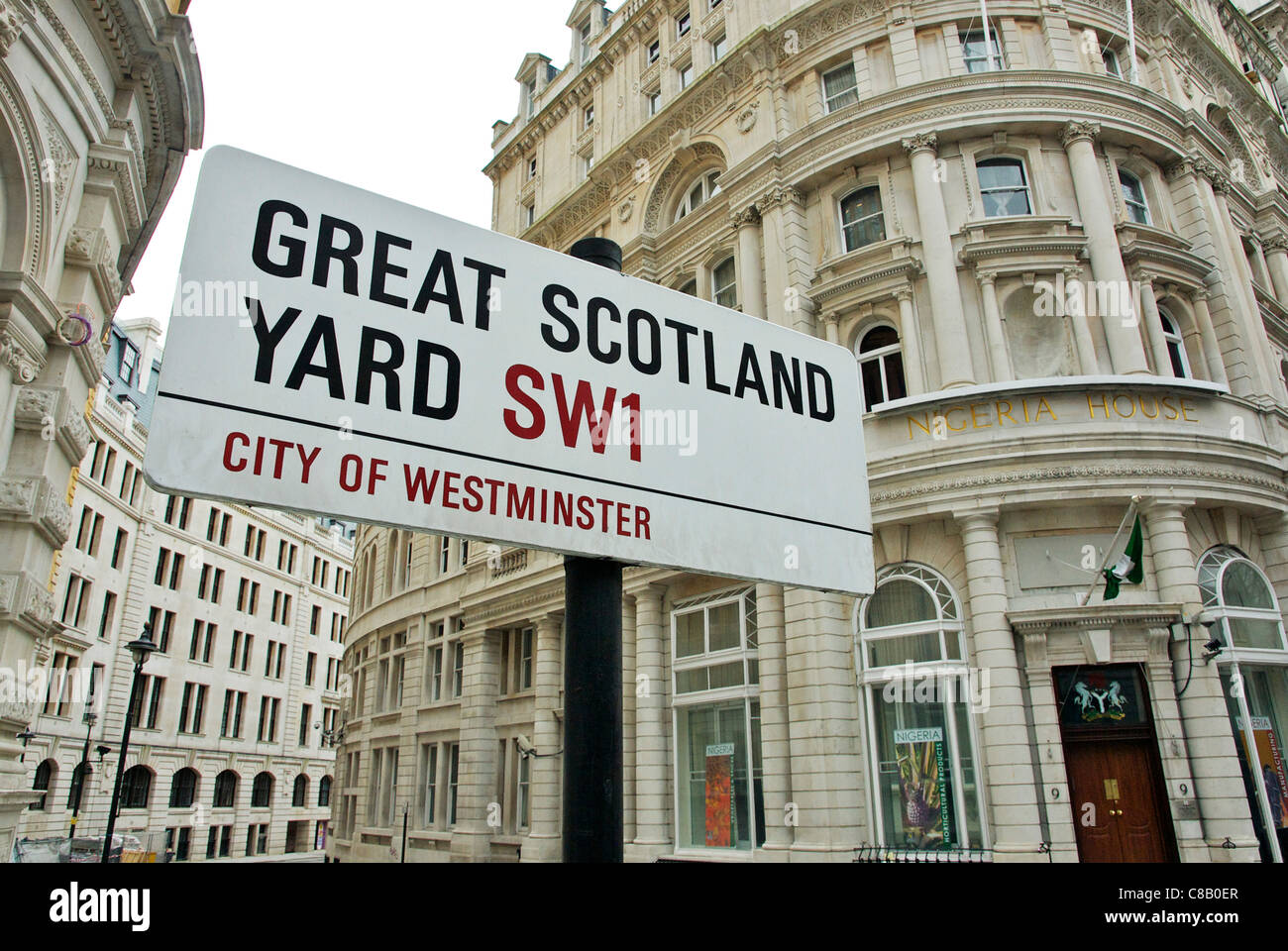 Great Scotland Yard SW1 Straßenname, London Stockfoto