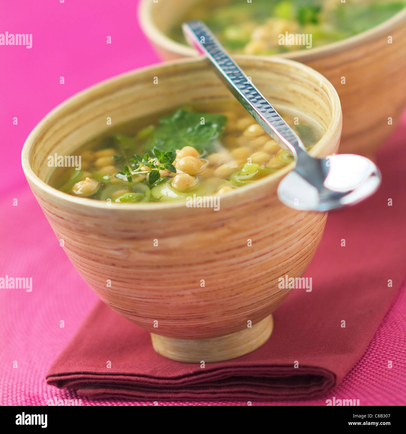 Kichererbsen-Suppe Stockfoto