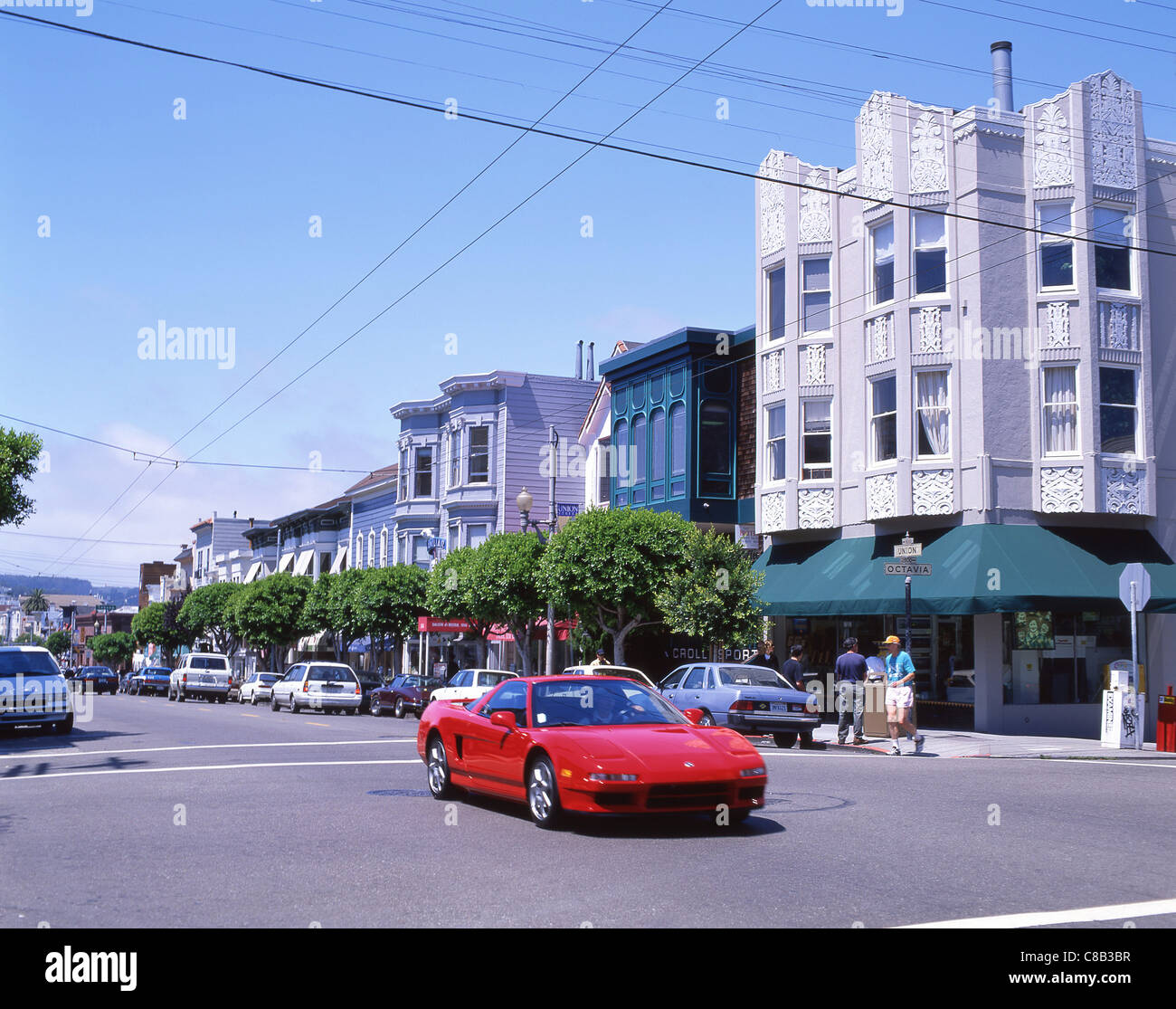 Union Street, San Francisco, California, Vereinigte Staaten von Amerika Stockfoto