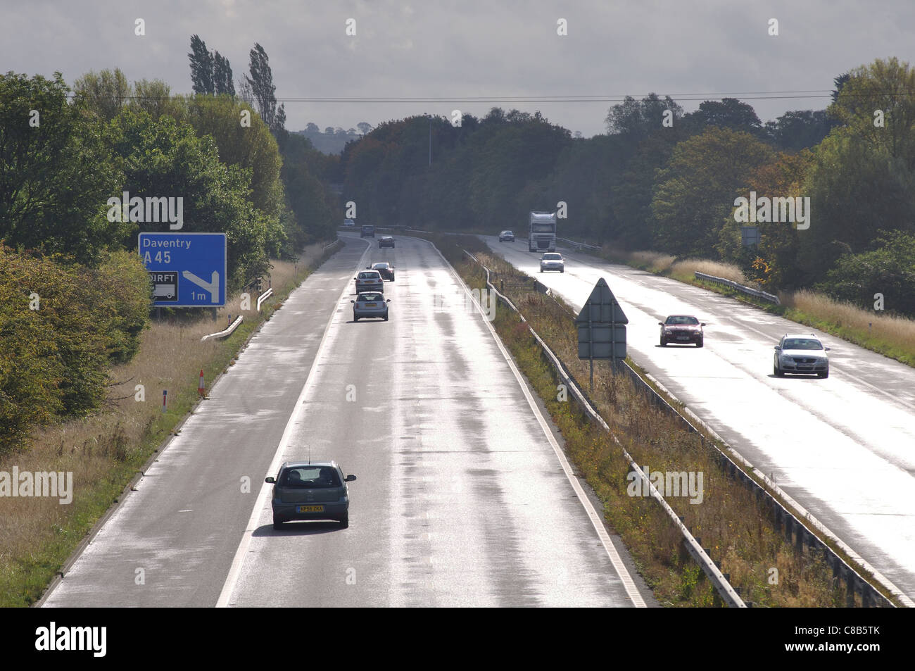 M45 Autobahn in der Nähe von Thurlaston Warwickshire England UK Stockfoto