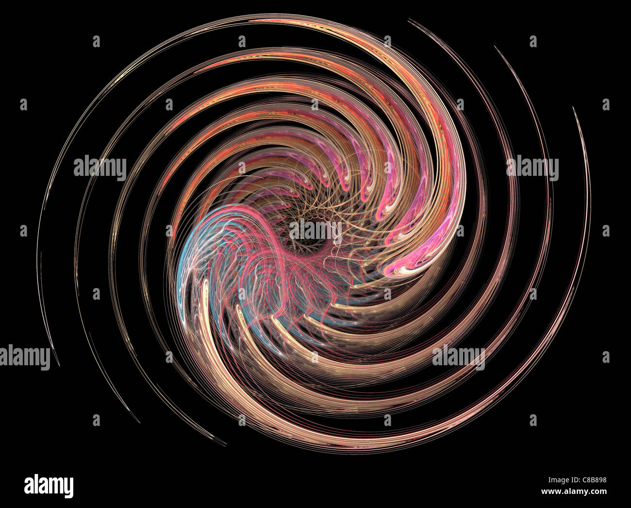 Ein spiralförmig computergenerierte Fractal Design Stockfoto