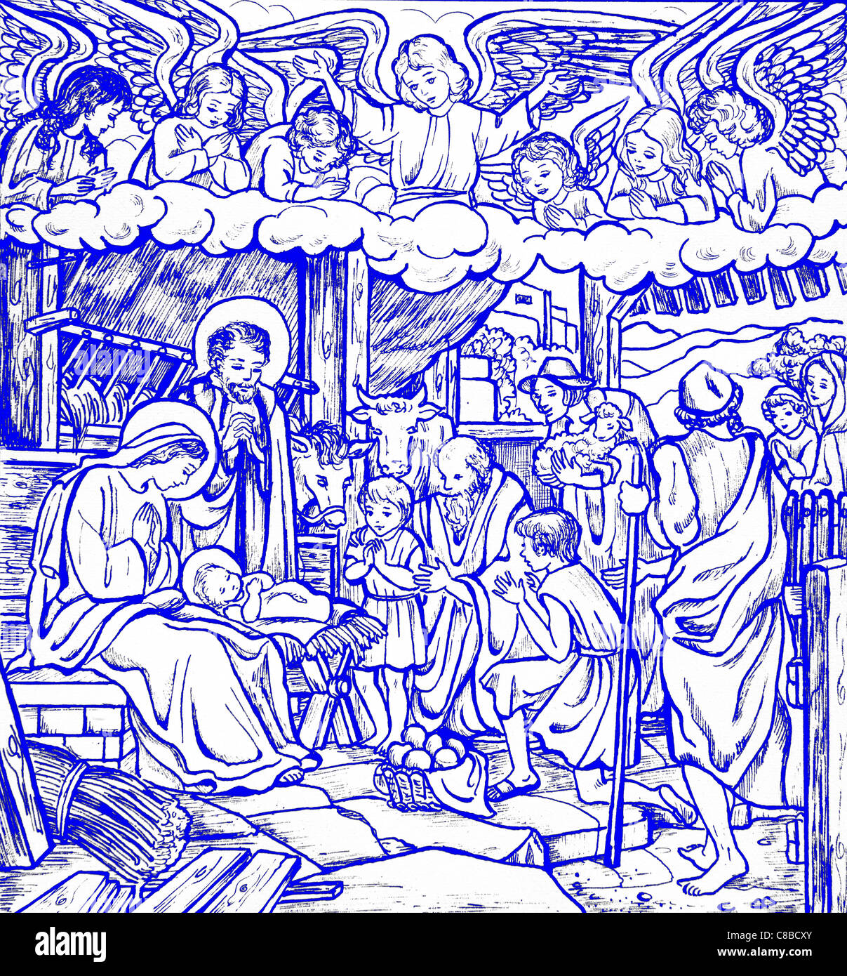 -Weihnachten - Bethlehem Krippe Stockfoto