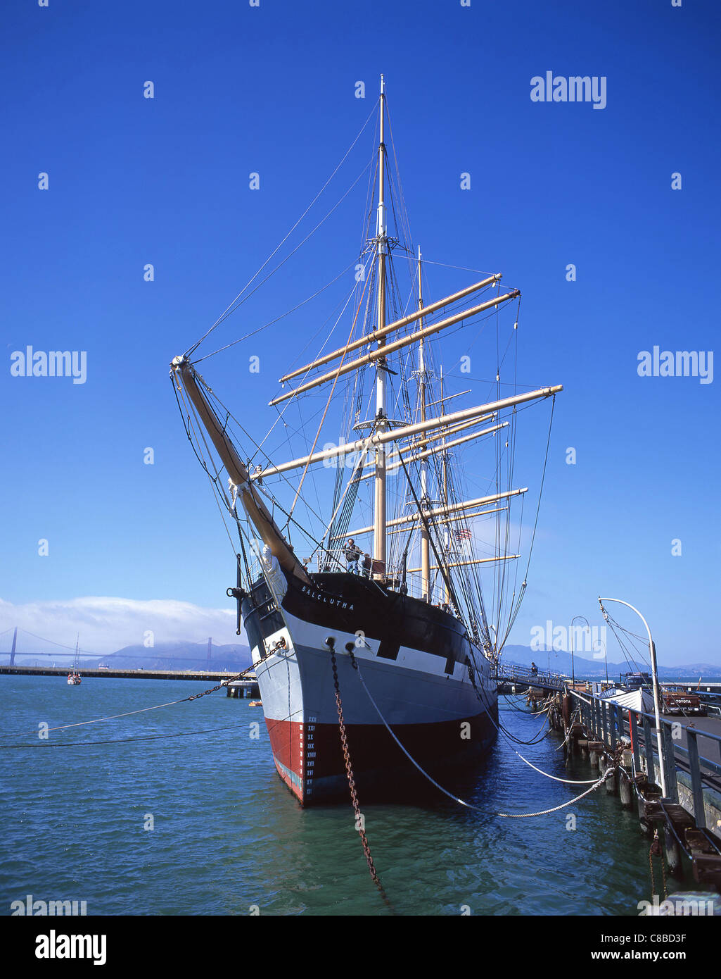Historischen Balclutha Rig, The San Francisco Maritime National Historical Park, San Francisco, Kalifornien, Vereinigte Staaten von Amerika Stockfoto