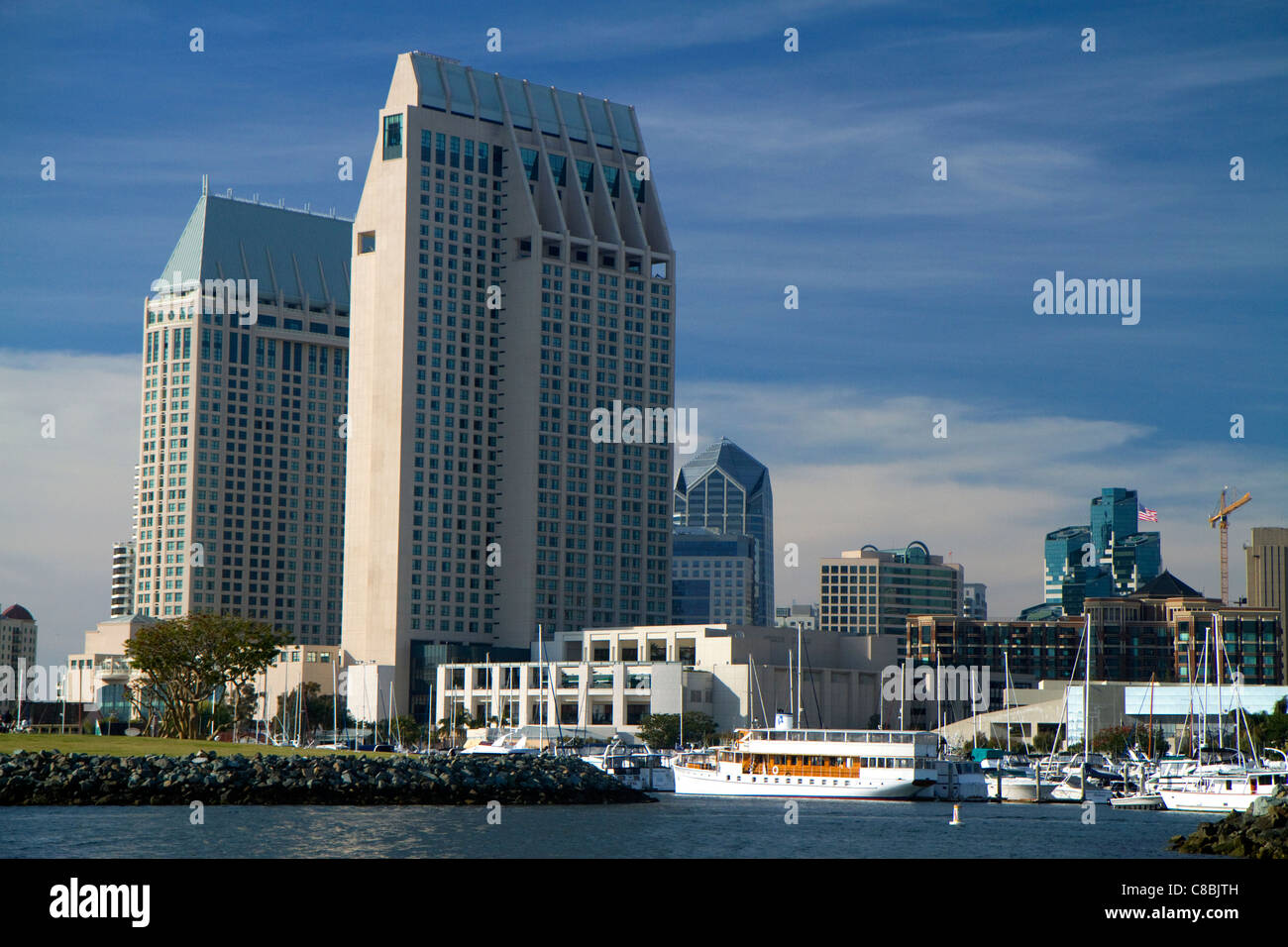 Stadtbild und Hafen von San Diego, Kalifornien, USA. Stockfoto