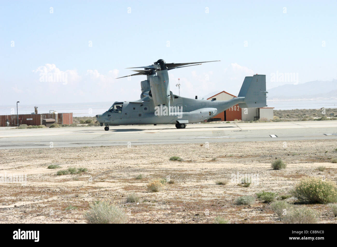 EDWARDS AIR FORCE BASE, Kalifornien--das dritte CV-22 Osprey Testflugzeug Stockfoto