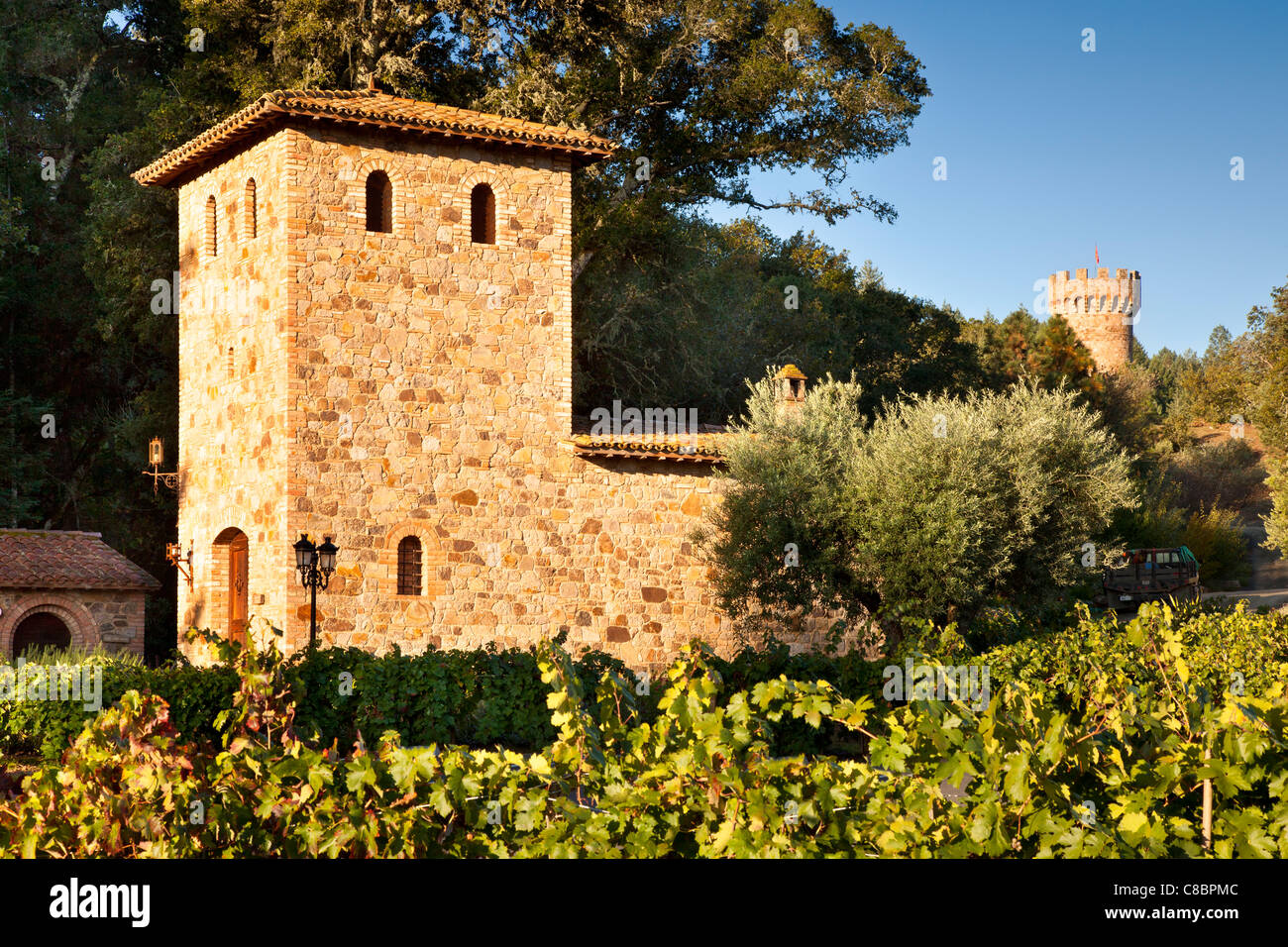 Castello di Amorosa Weingut in der Nähe von Calistoga, Napa Valley Kalifornien USA Stockfoto