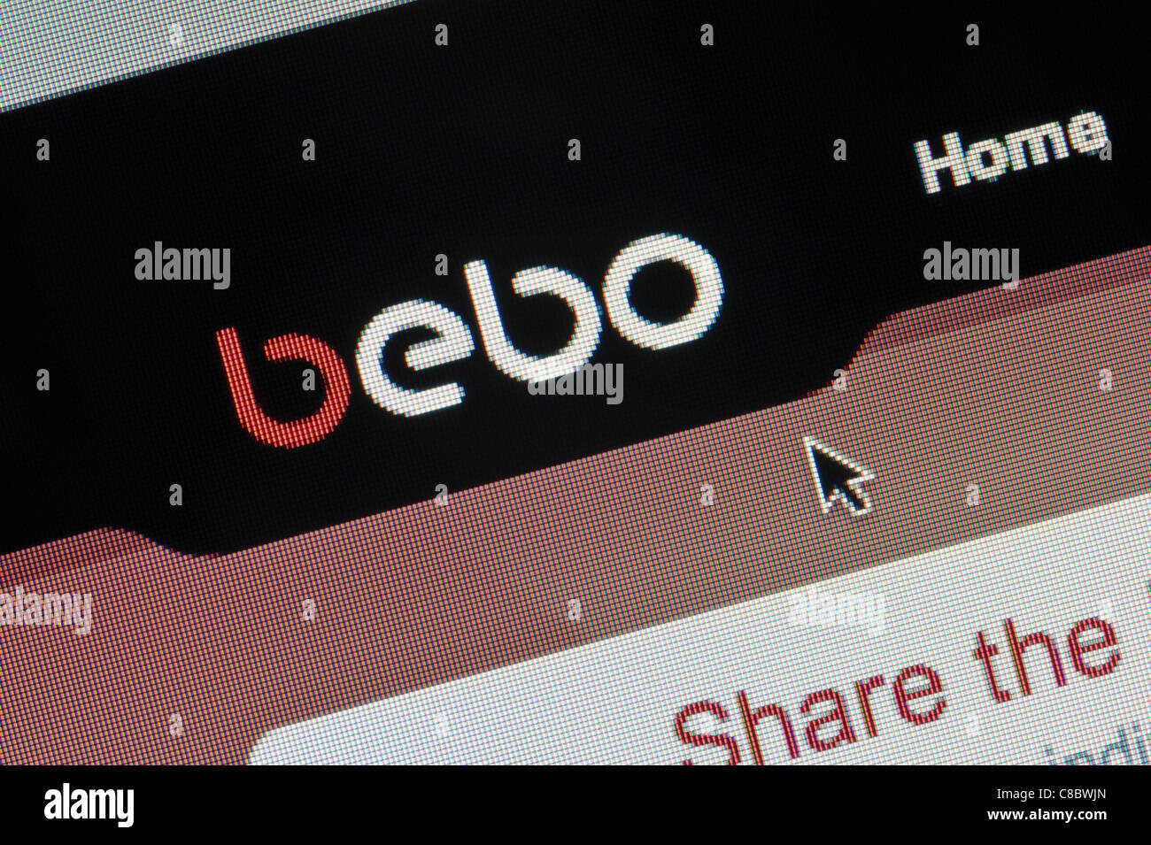Nahaufnahme von Bebo-Logo auf ihrer Website gesehen. (Nur zur redaktionellen Verwendung: print, TV, e-Book und redaktionelle Webseite). Stockfoto
