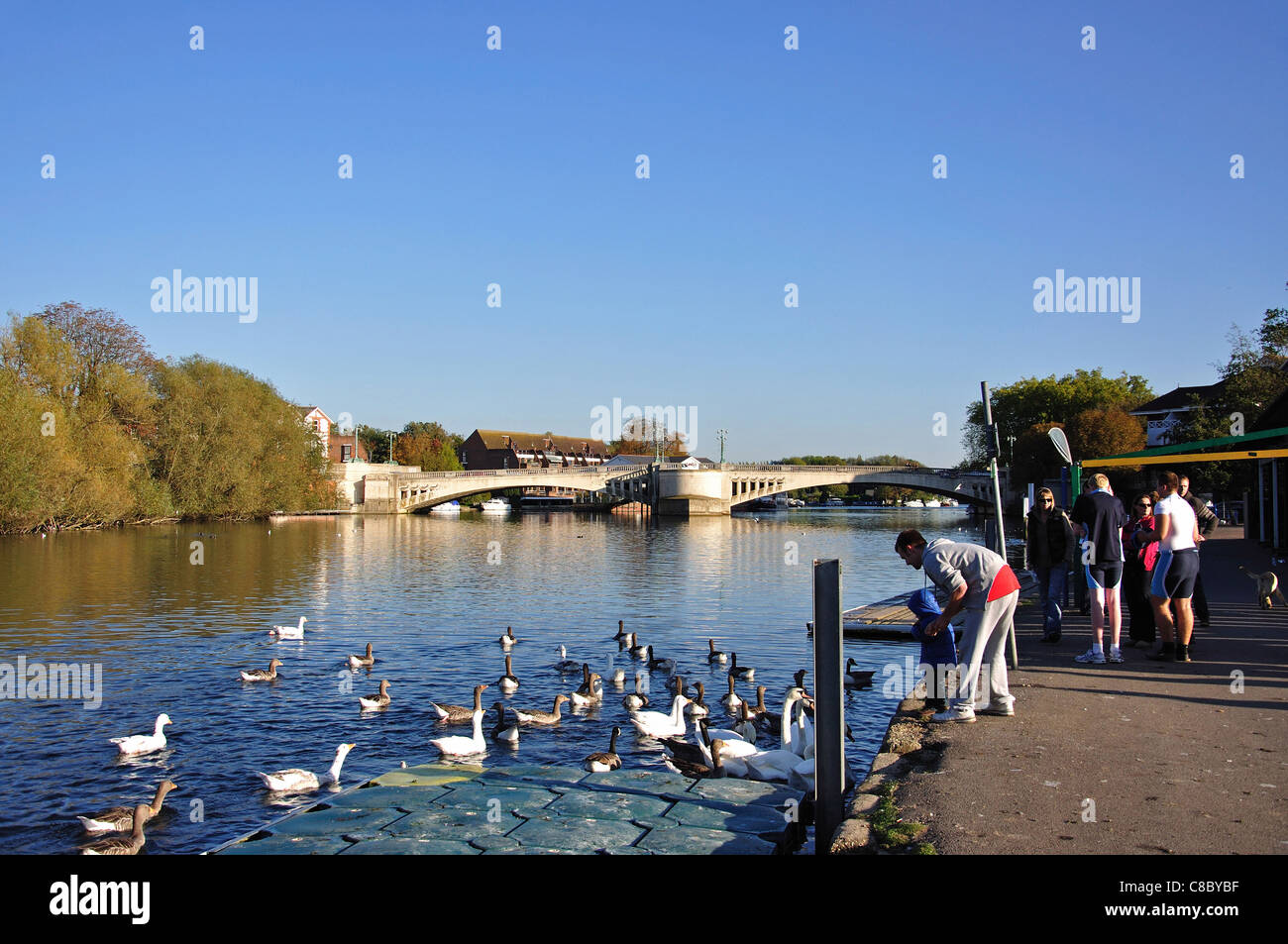 Themse zeigt Caversham Brücke, Caversham, Reading, Berkshire, England, Vereinigtes Königreich Stockfoto