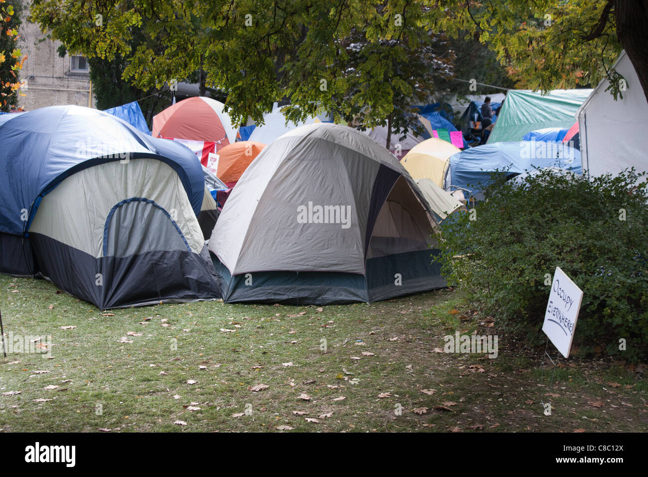 Toronto zu besetzen, Zelt "St James park" Stockfoto
